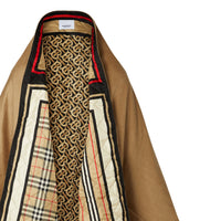 Cape en laine et cachemire à imprimé montage doublée - Archive Beige