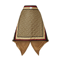 Cape en laine et cachemire à imprimé montage doublée - Archive Beige