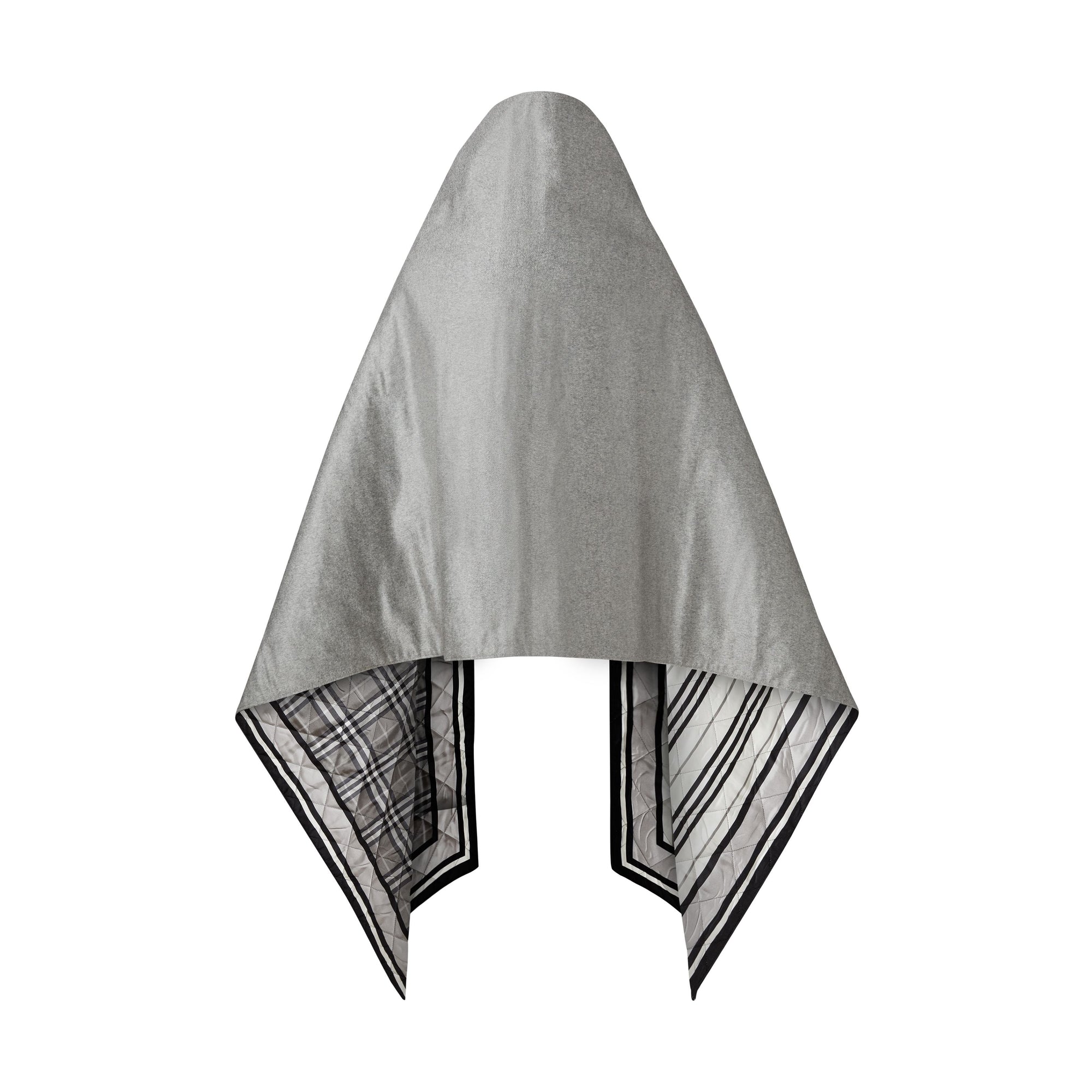 Cape en laine et cachemire à imprimé montage doublée - Monochrome