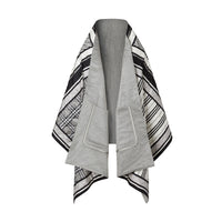 Cape en laine et cachemire à imprimé montage doublée - Monochrome