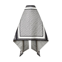 Cape en laine et cachemire à imprimé montage doublée - Monochrome