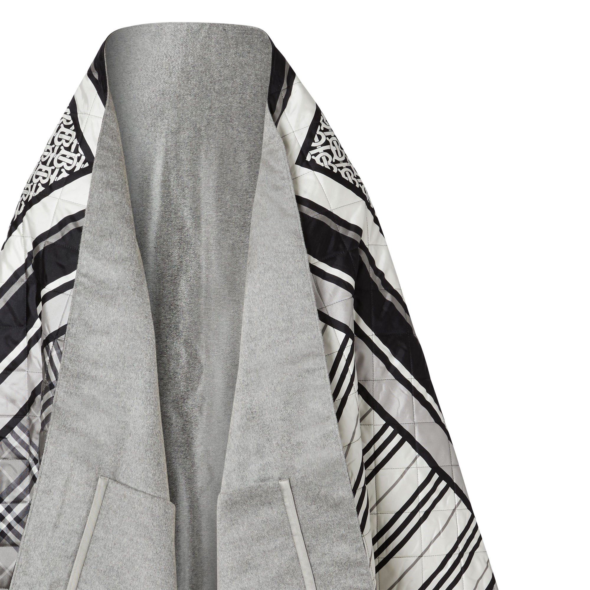 Cape en laine et cachemire à imprimé montage doublée - Monochrome