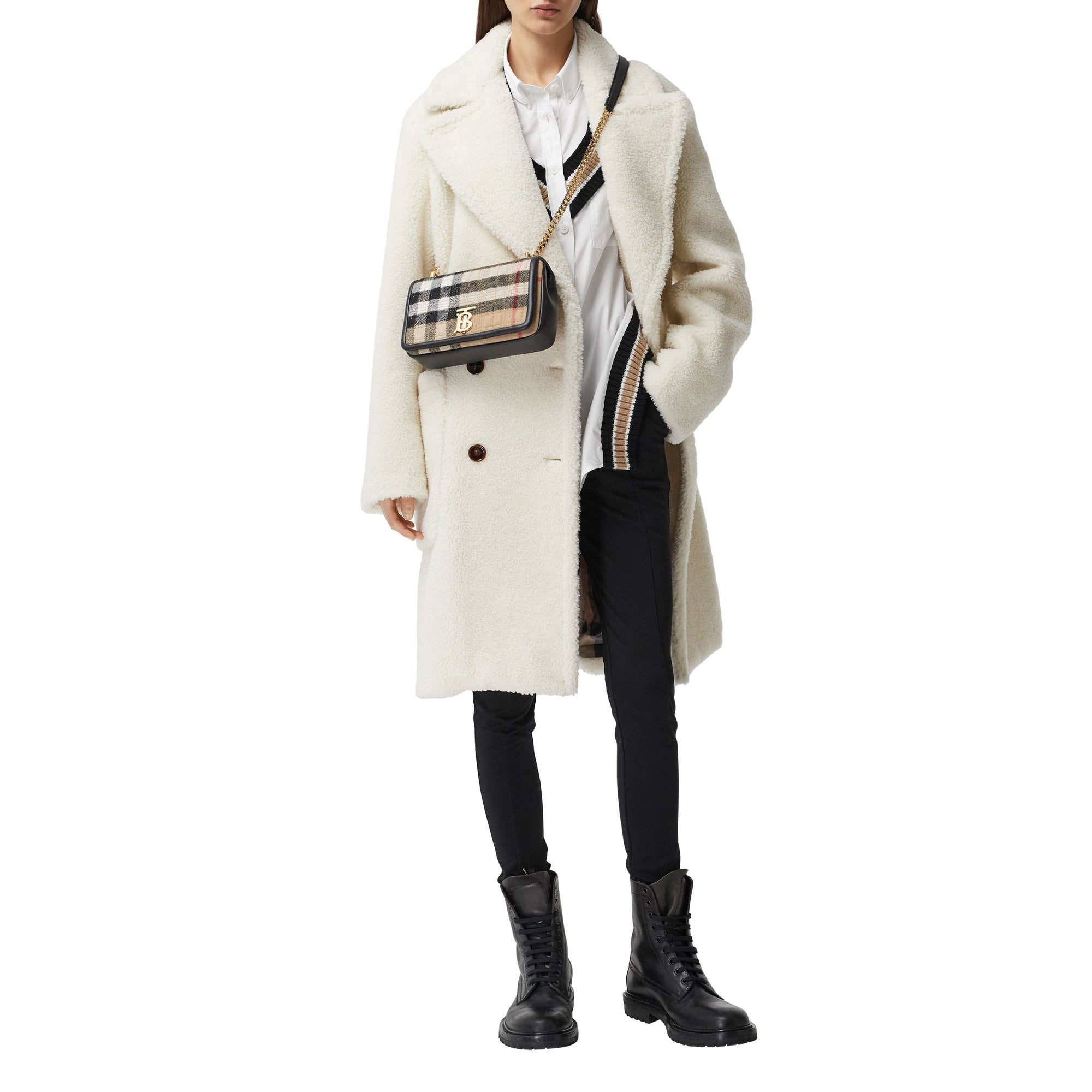 Petit sac Lola en cachemire Check - Archive Beige