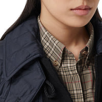 Duffle-coat en laine technique avec panneaux matelassés - Black