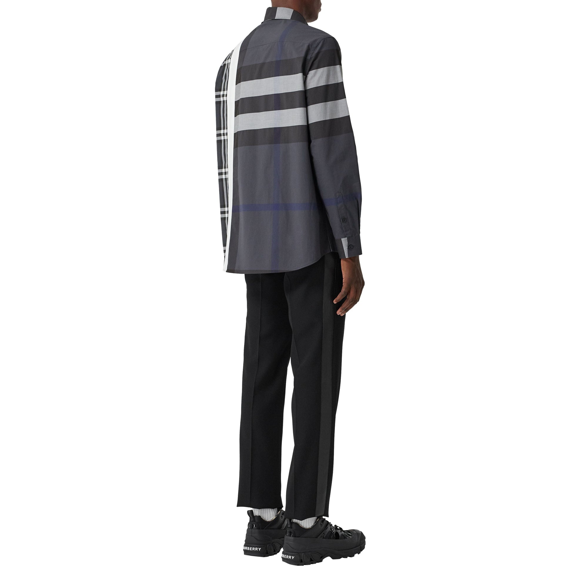 Chemise oversize façon patchwork - Dark Pewter Check