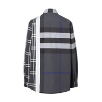 Chemise oversize façon patchwork - Dark Pewter Check