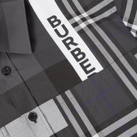 Chemise oversize façon patchwork - Dark Pewter Check