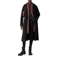 Écharpe réversible en cachemire check et Monogram - Burgundy