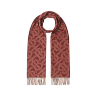 Écharpe réversible en cachemire check et Monogram - Burgundy