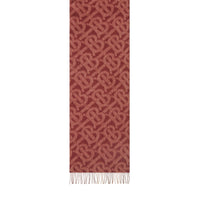 Écharpe réversible en cachemire check et Monogram - Burgundy