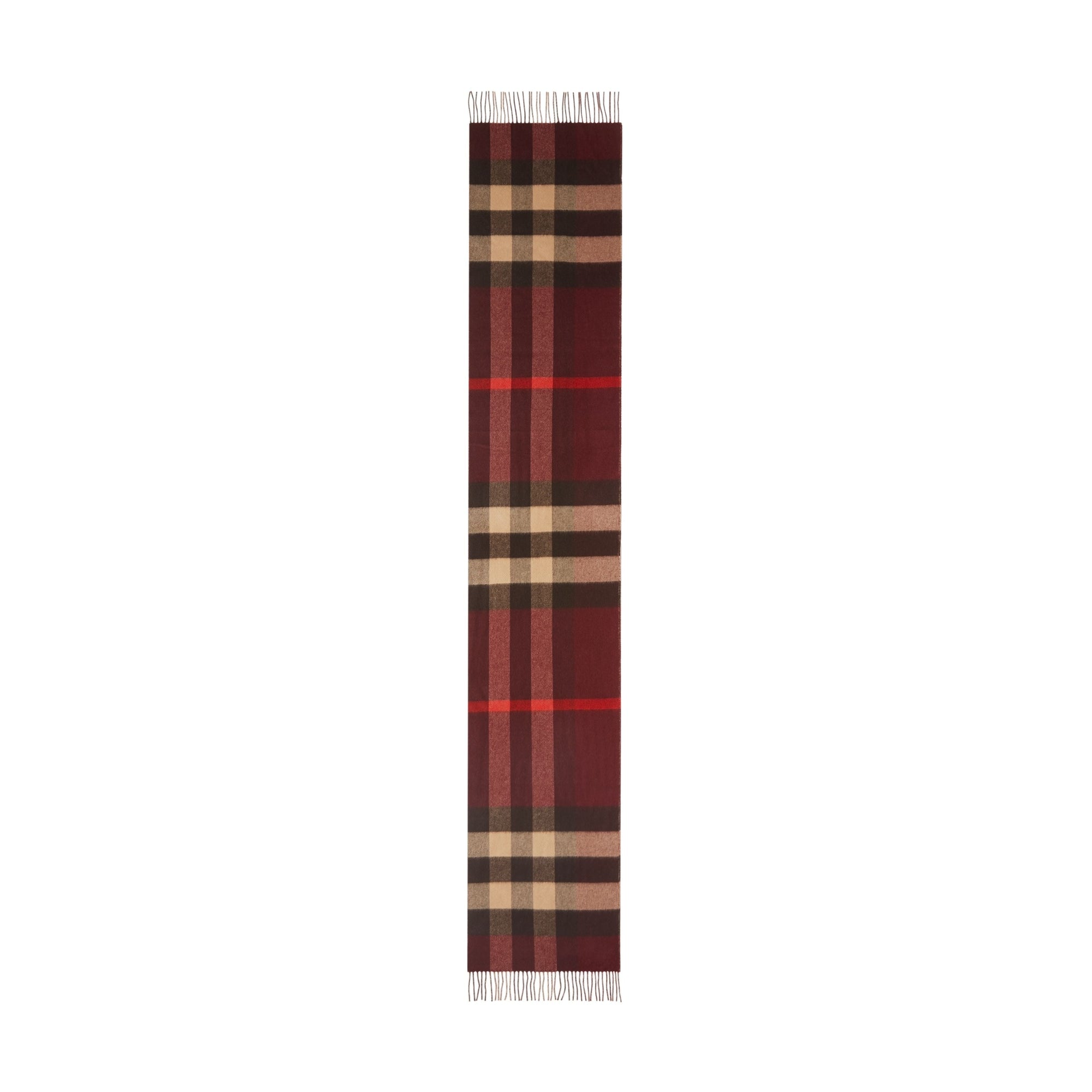 Écharpe réversible en cachemire check et Monogram - Burgundy