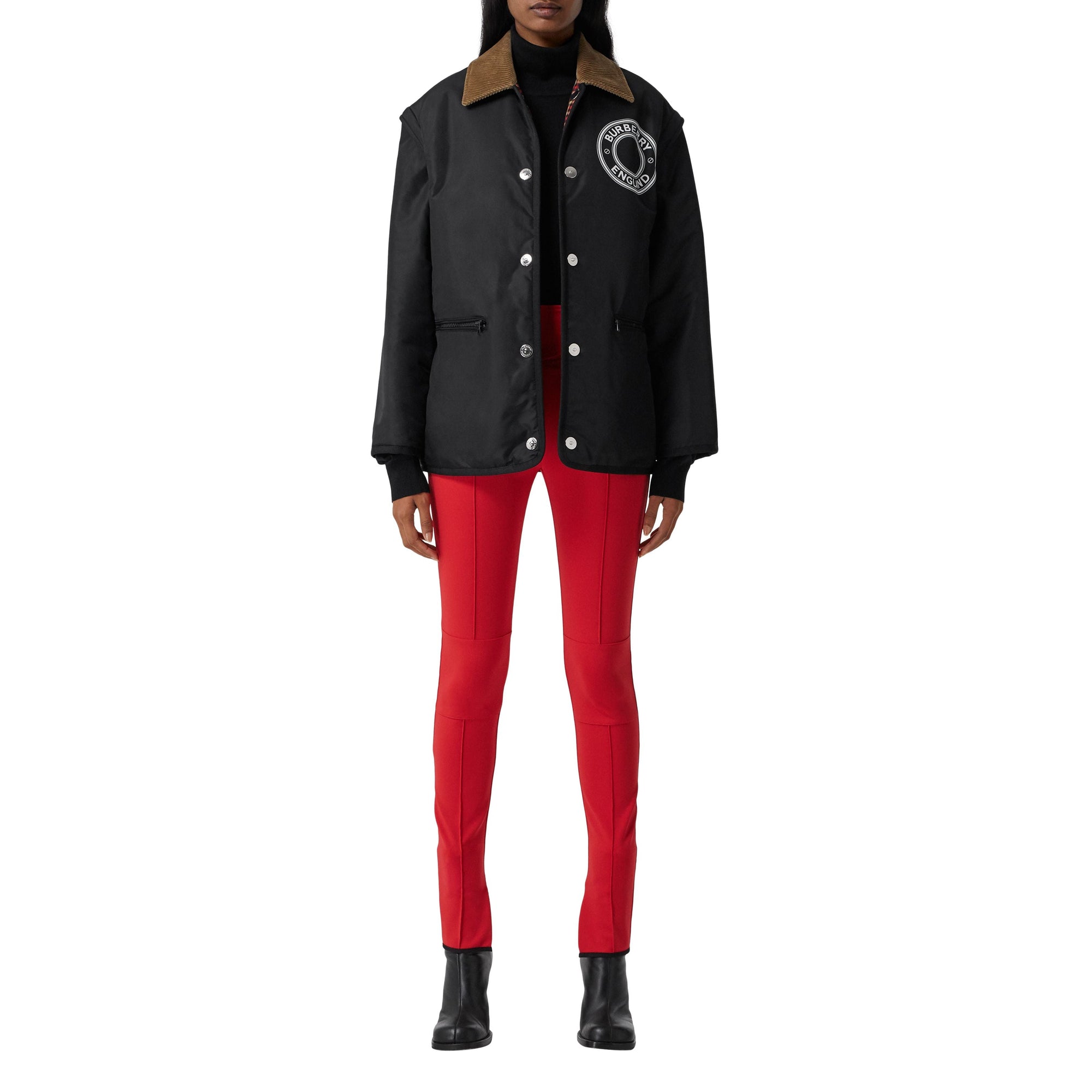 Veste réversible à logo avec manches amovibles - Black