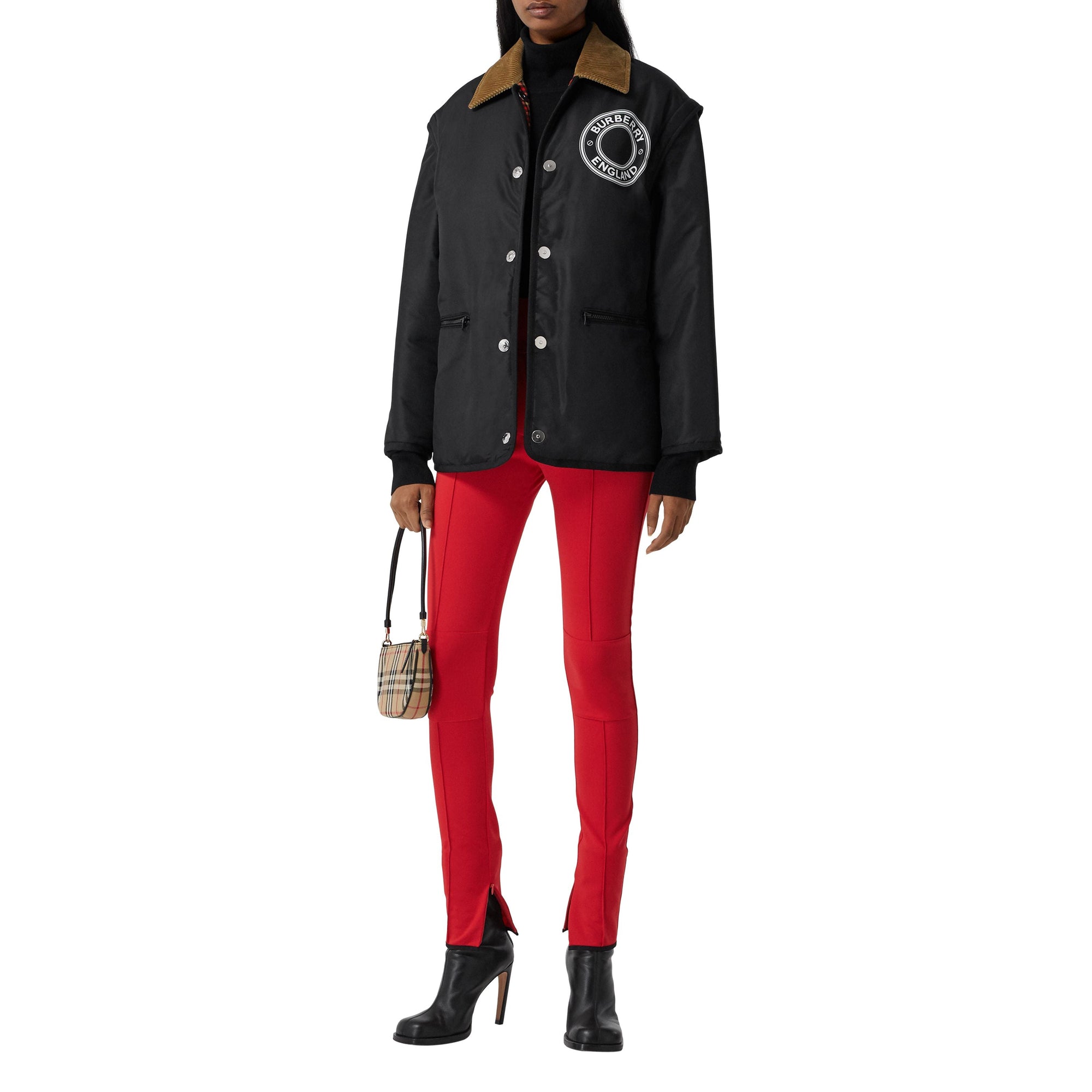 Veste réversible à logo avec manches amovibles - Black