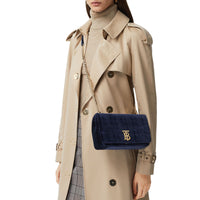 Petit sac Lola en velours matelassé - Navy
