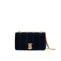 Petit sac Lola en velours matelassé - Navy