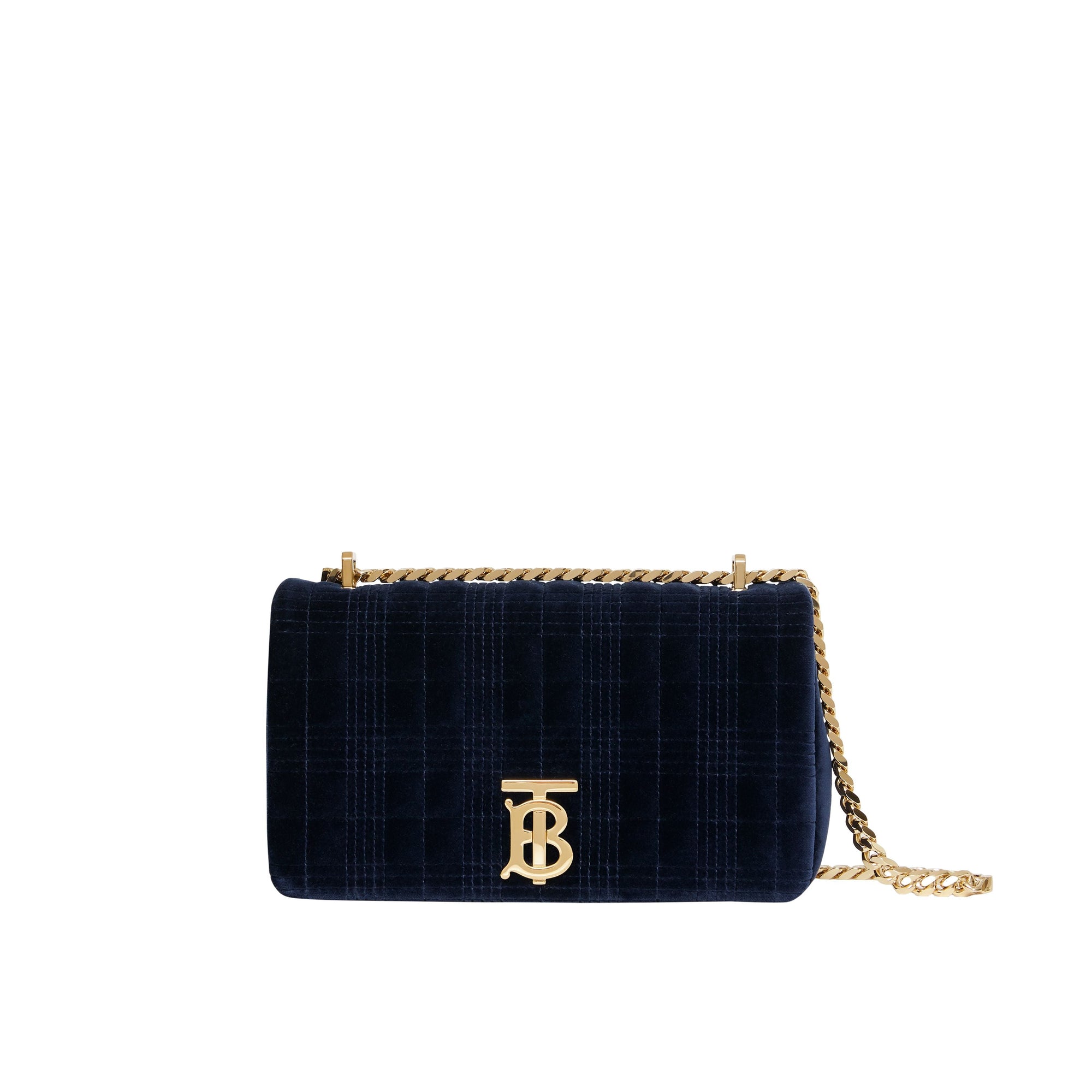 Petit sac Lola en velours matelassé - Navy