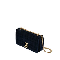 Petit sac Lola en velours matelassé - Navy