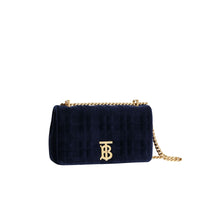 Petit sac Lola en velours matelassé - Navy