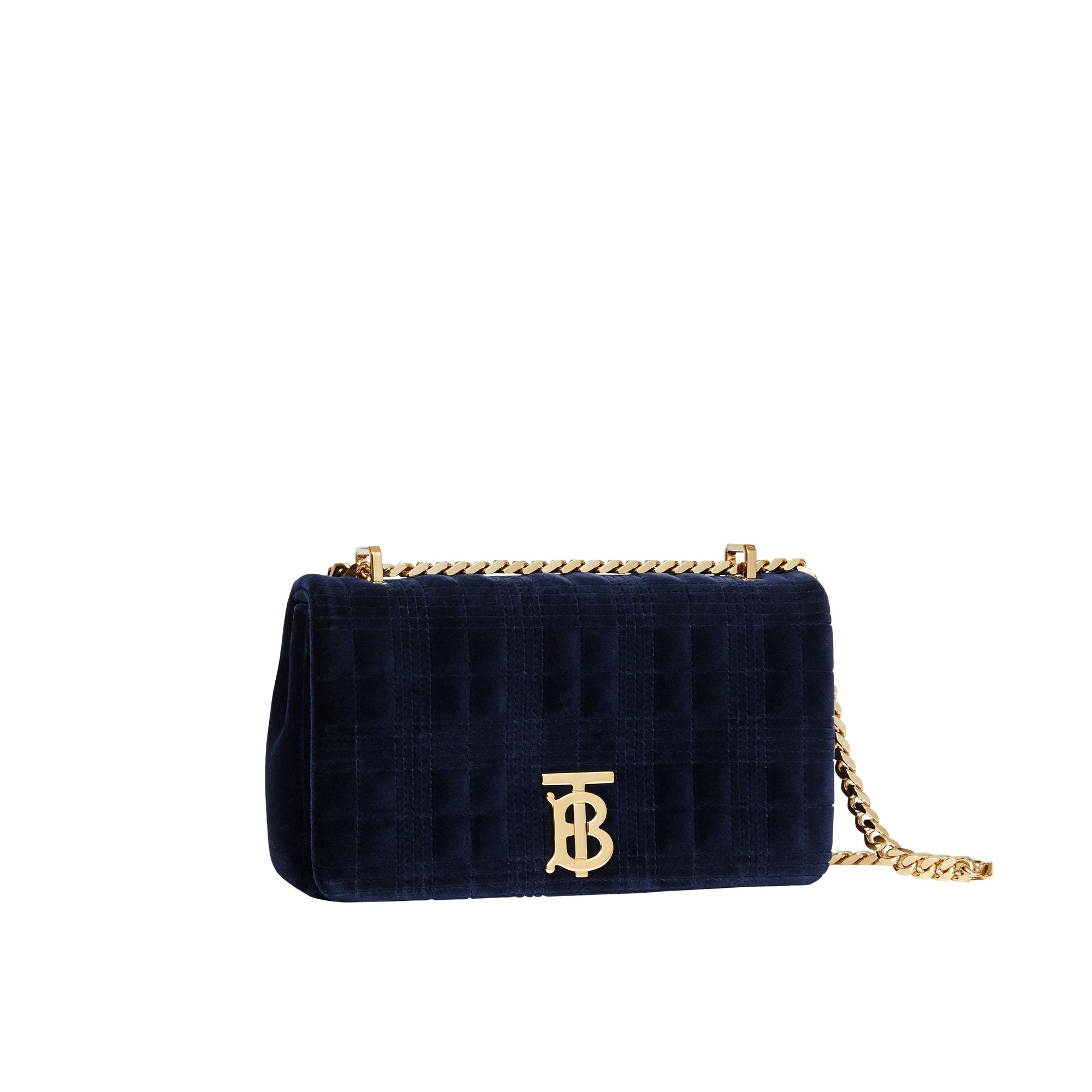 Petit sac Lola en velours matelassé - Navy