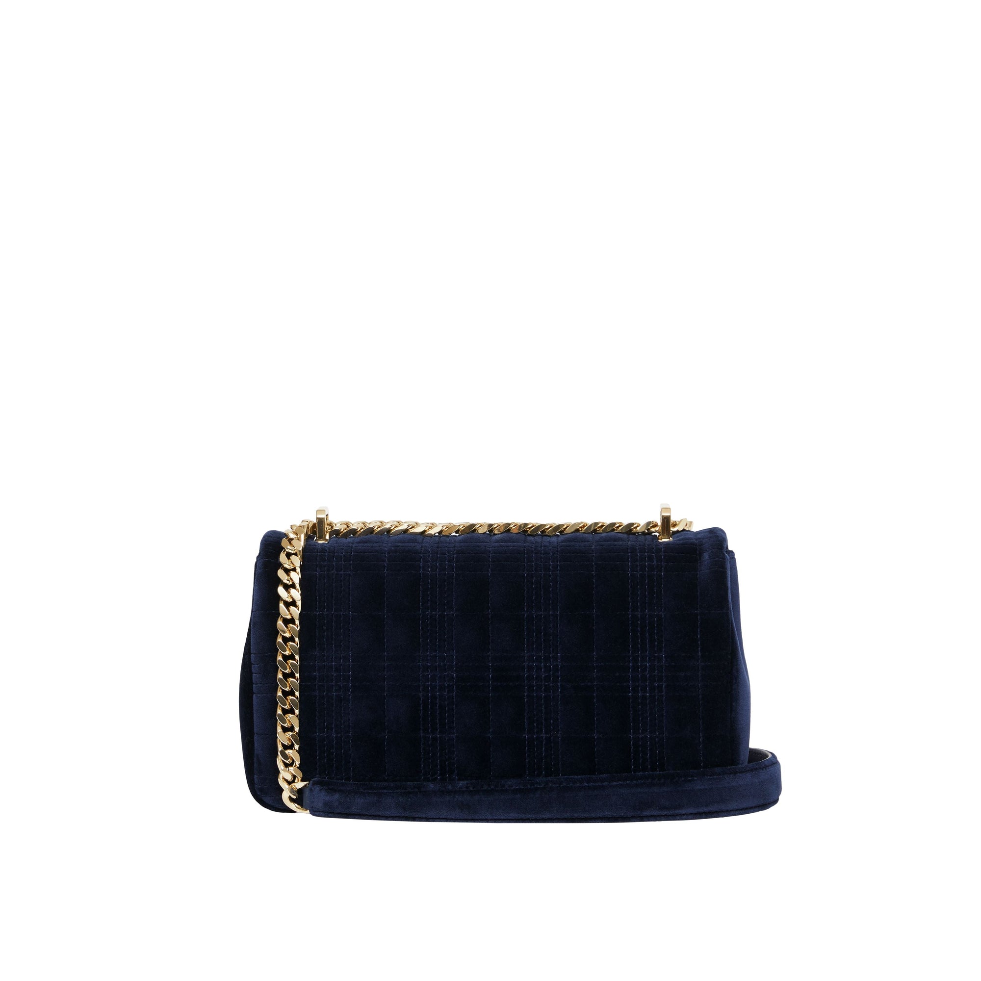 Petit sac Lola en velours matelassé - Navy