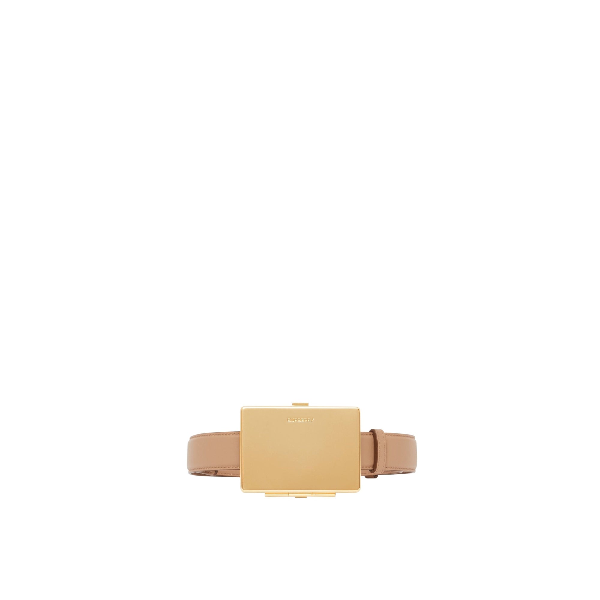 Ceinture en cuir avec porte-cartes - Biscuit