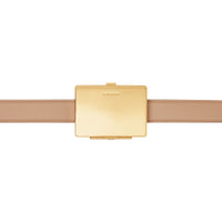 Ceinture en cuir avec porte-cartes - Biscuit