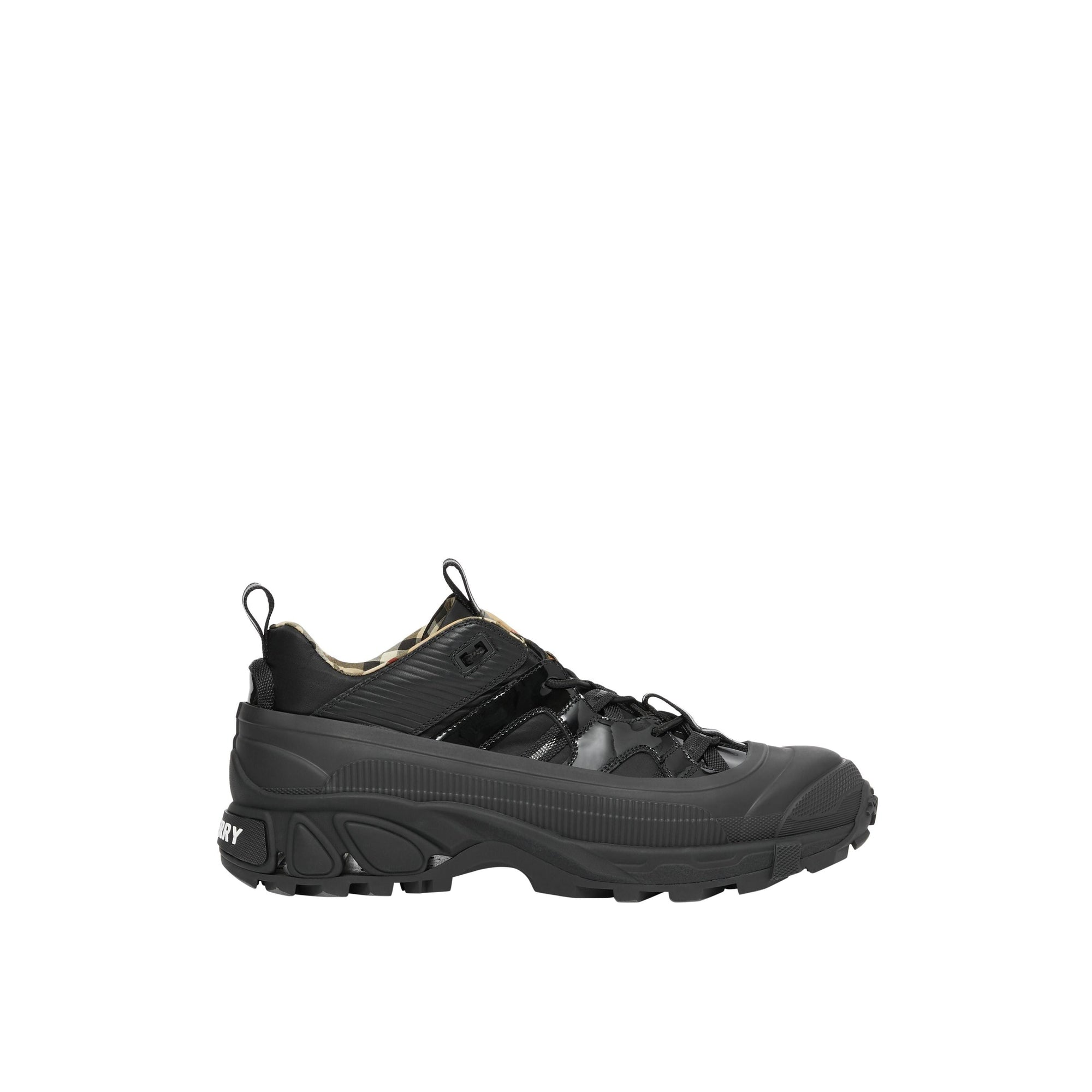 Sneakers Arthur en cuir verni - Black & Archive Beige