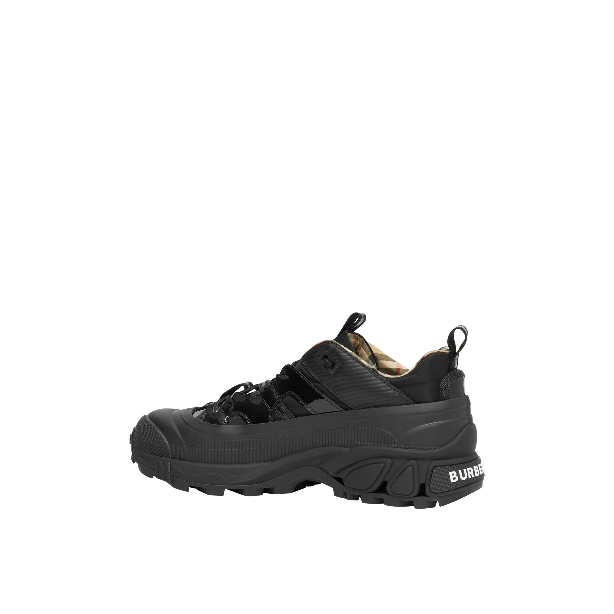 Sneakers Arthur en cuir verni - Black & Archive Beige