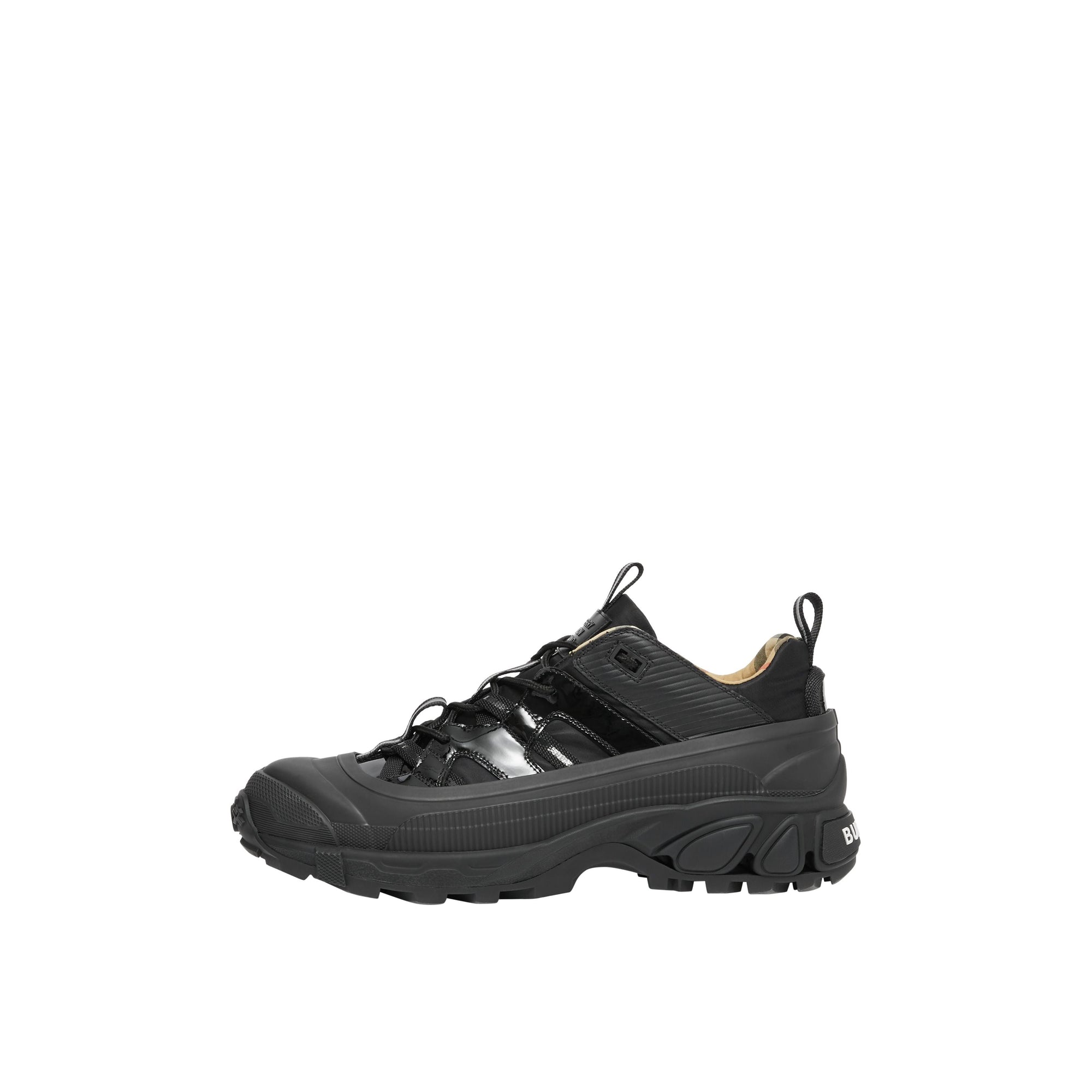 Sneakers Arthur en cuir verni - Black & Archive Beige
