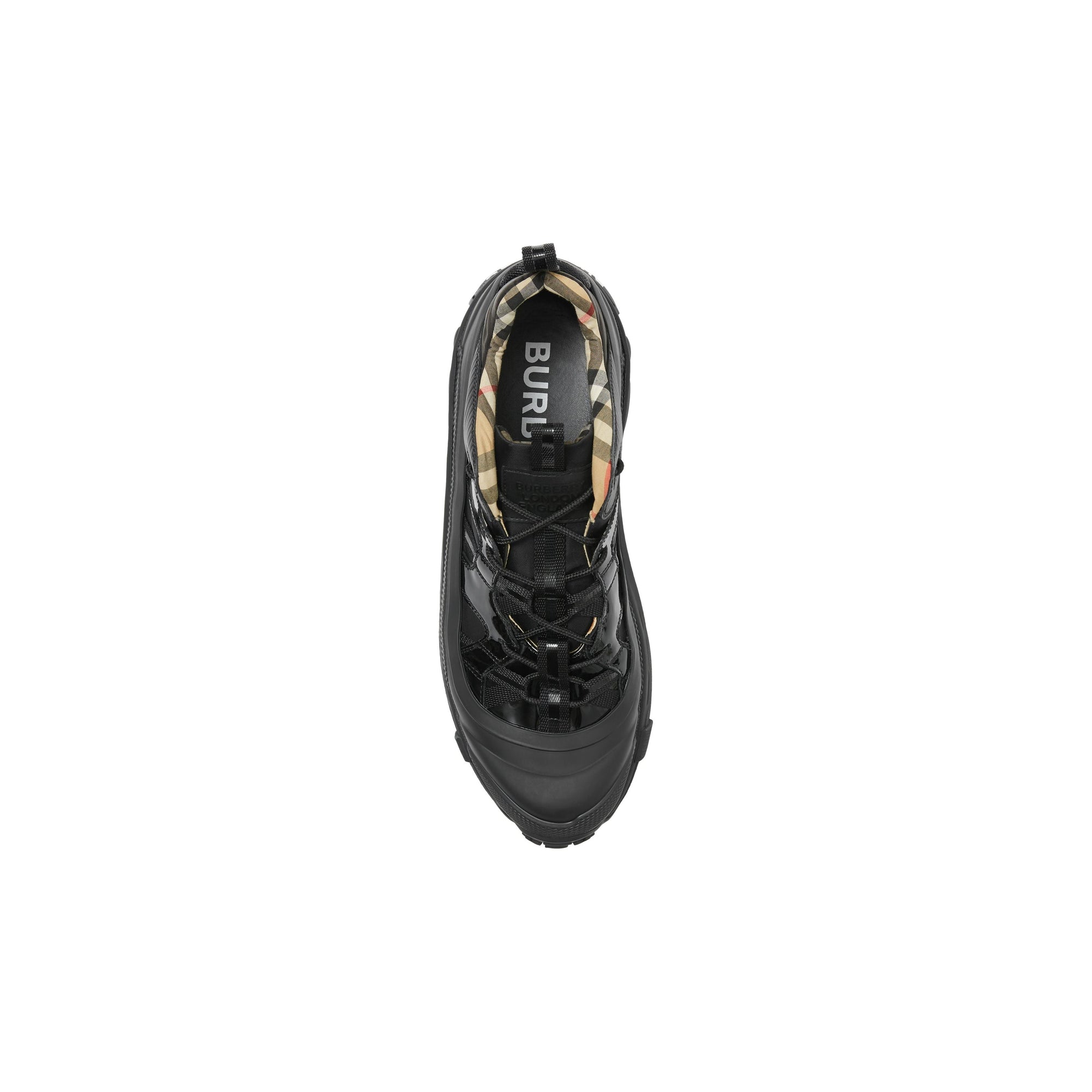 Sneakers Arthur en cuir verni - Black & Archive Beige