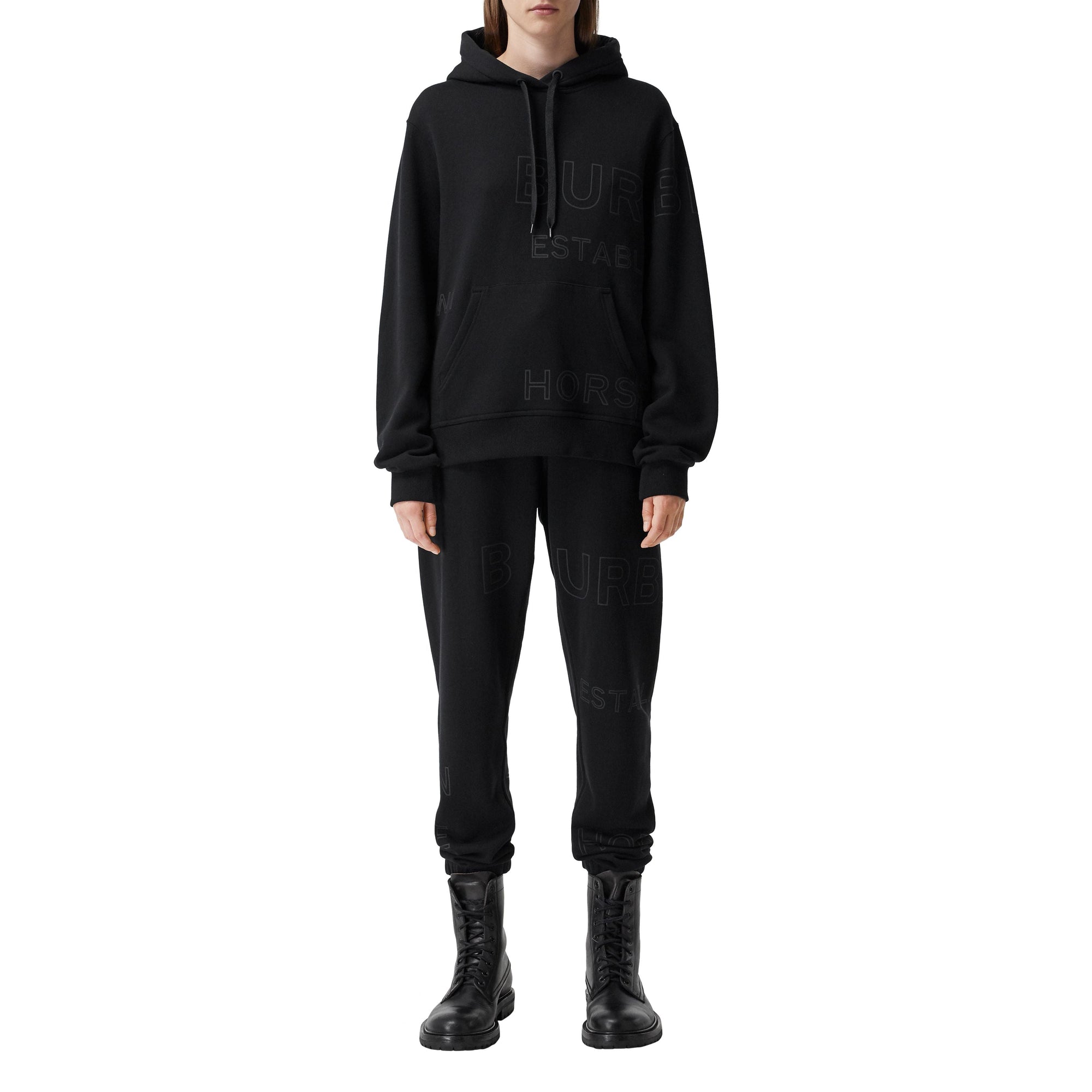 Hoodie oversize en coton Horseferry - Black