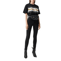 T-shirt oversize en coton avec slogan - Black