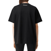 T-shirt oversize en coton avec slogan - Black