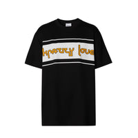 T-shirt oversize en coton avec slogan - Black