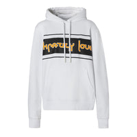 Sweat-shirt à capuche oversize en coton avec slogan - White