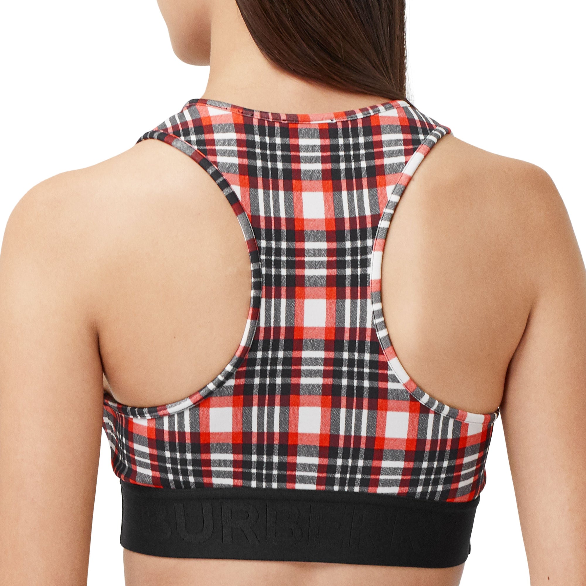 Haut court tartan en jersey stretch exclusivité en ligne - Bright Red Check