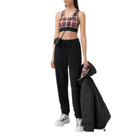 Haut court tartan en jersey stretch exclusivité en ligne - Bright Red Check