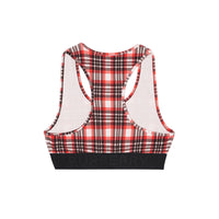 Haut court tartan en jersey stretch exclusivité en ligne - Bright Red Check