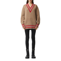 Pull de cricket oversize en laine - Camel