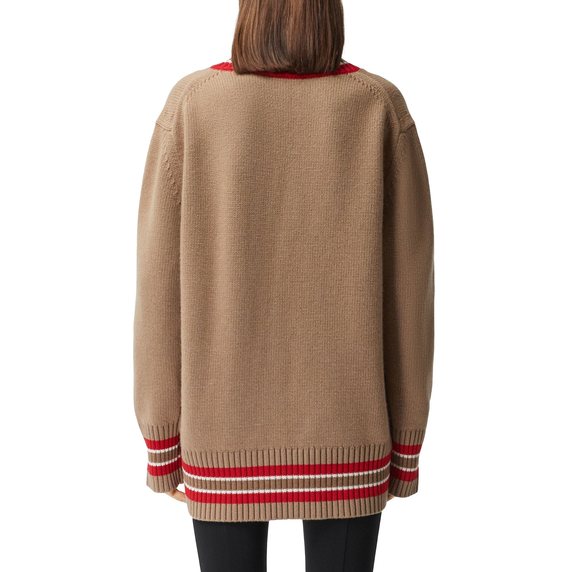 Pull de cricket oversize en laine - Camel