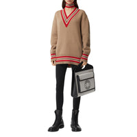 Pull de cricket oversize en laine - Camel