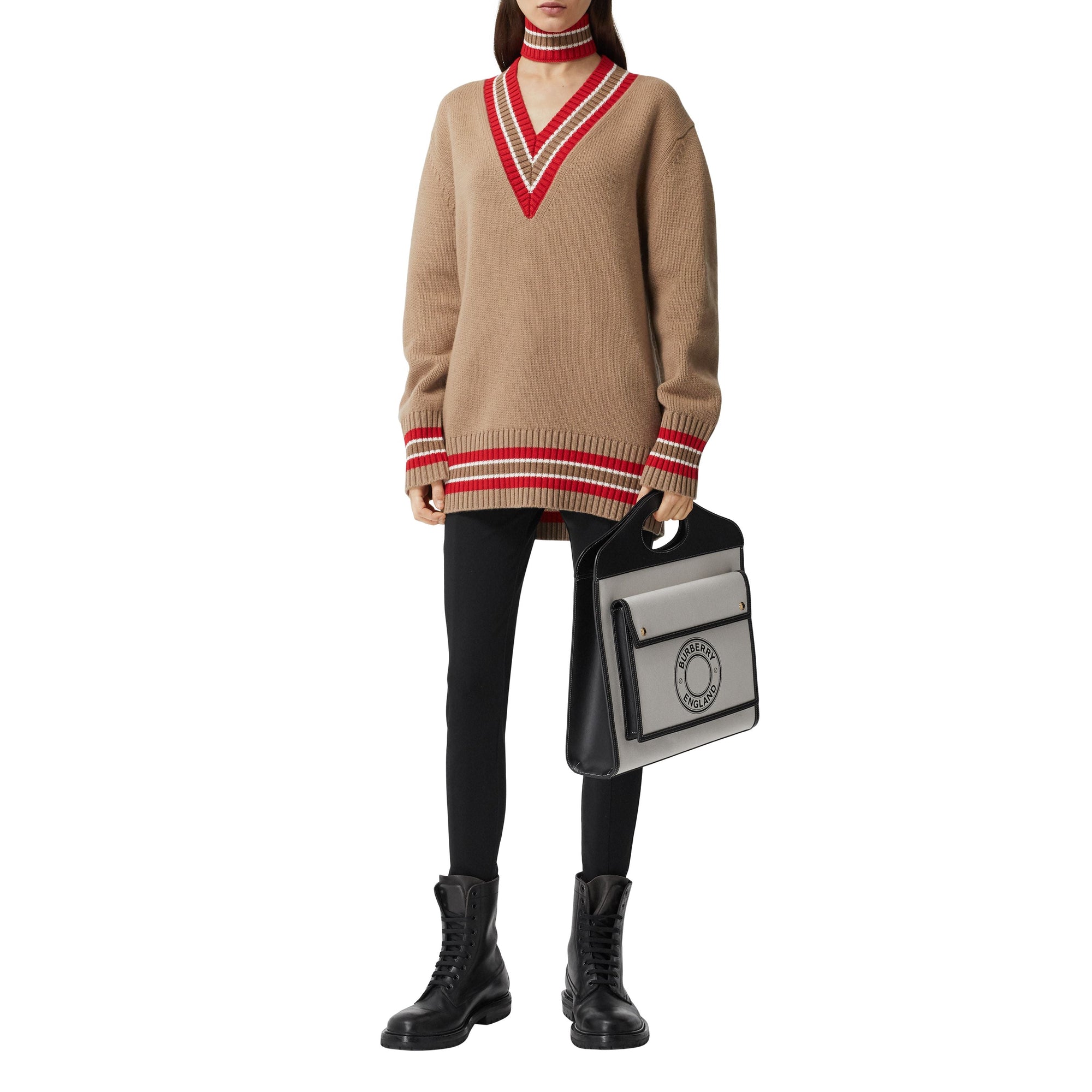 Pull de cricket oversize en laine - Camel