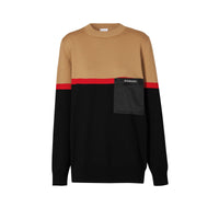 Pull en laine et coton color-block - Black
