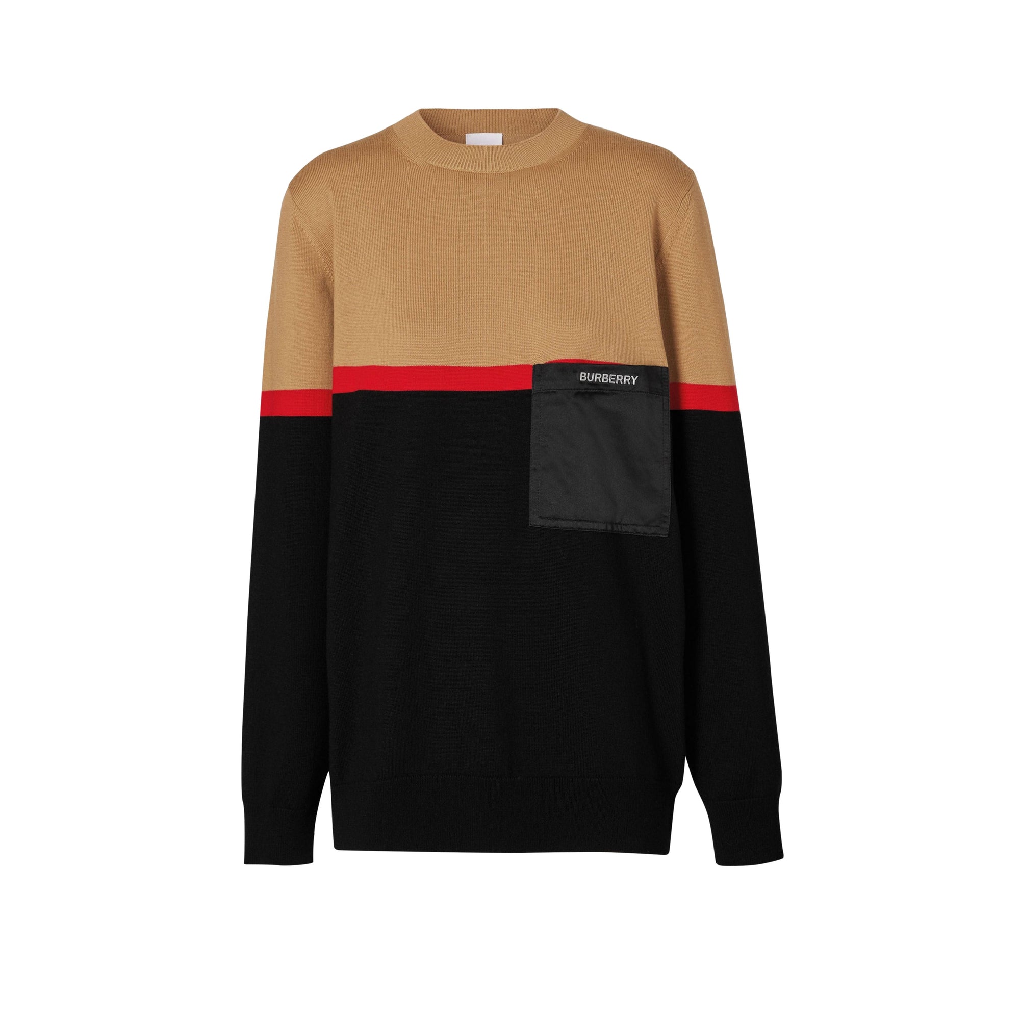 Pull en laine et coton color-block - Black