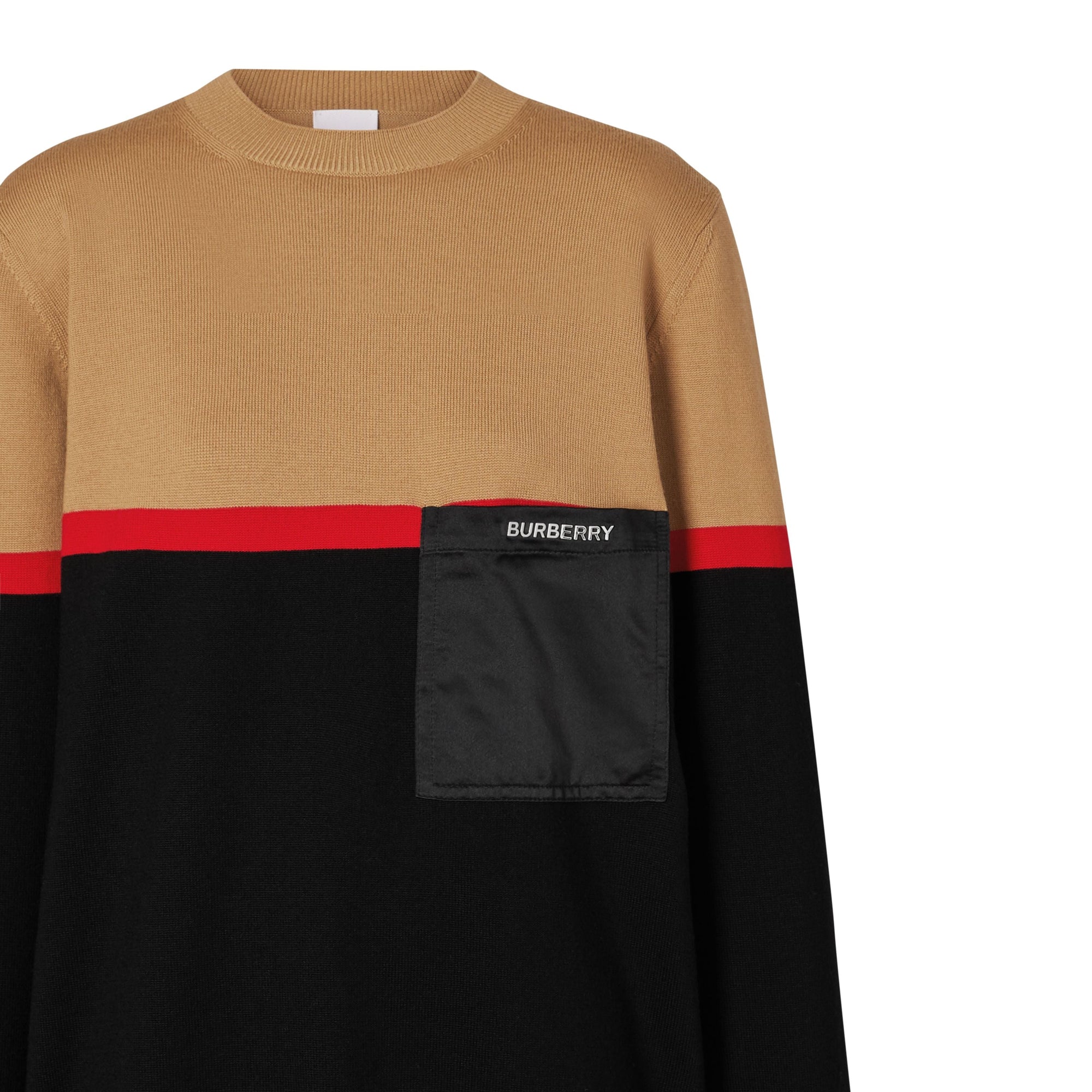 Pull en laine et coton color-block - Black