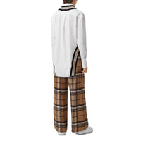 Pantalon ample en sergé de soie Check - Dark Tan Check