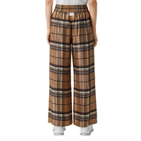 Pantalon ample en sergé de soie Check - Dark Tan Check