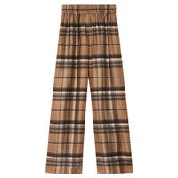 Pantalon ample en sergé de soie Check - Dark Tan Check