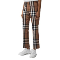 Pantalon 7/8 en laine Check - Birch Brown