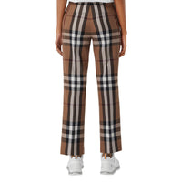 Pantalon 7/8 en laine Check - Birch Brown